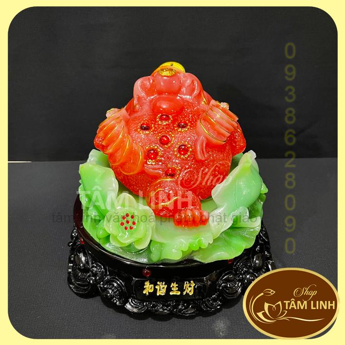 Cóc Ngậm Tiền Thiềm Thừ Phong Thủy đế  xoay 360 độ đặt ban thần tài.