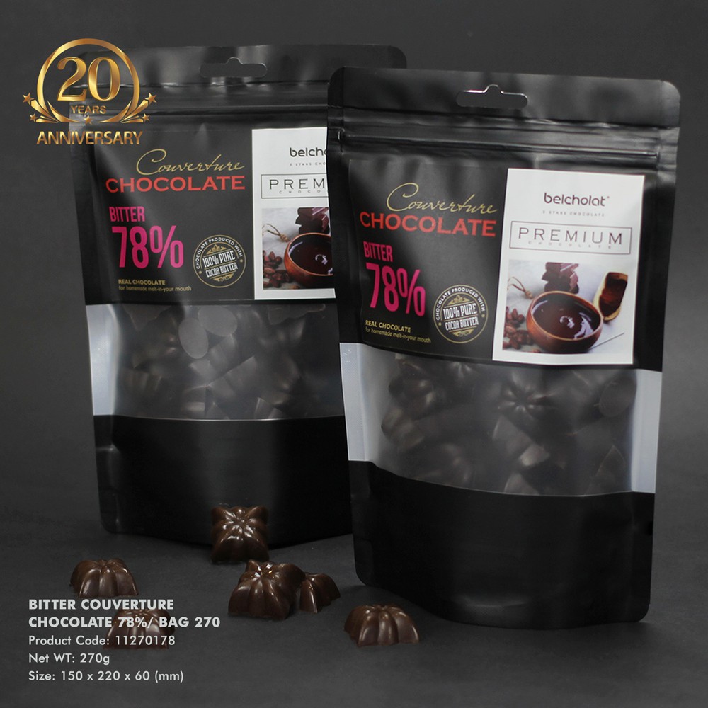 Socola đen đắng couverture 78% cacao Belcholat