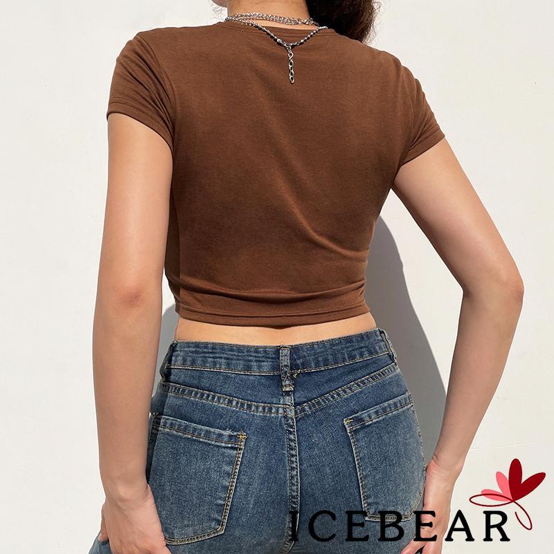 Áo thun nữ ngắn tay cổ tròn in chữ thời trang