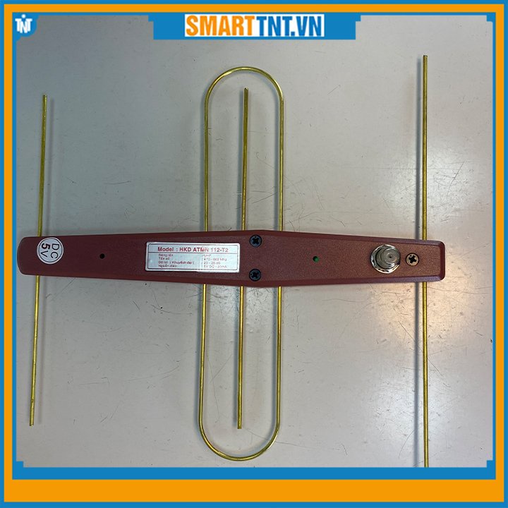 Anten mini khuếch đại DVB-T2 thu truyền hình số mặt đất Hoành Kiến Đạt kèm cuộn cáp và dây cáp nguồn, hàng đẹp Smarttnt.