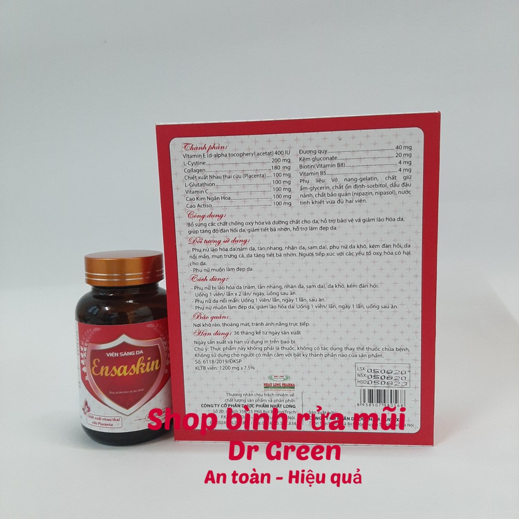 Viên Sáng Da Ensaskin Chiết Xuất Nhau Thai Cừu Hộp 30 Viên | BigBuy360 - bigbuy360.vn