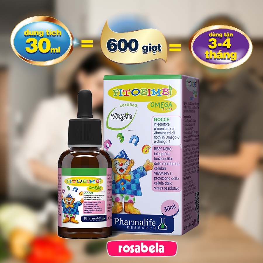 Siro Fitobimbi Omega 3 Junior tăng sức đề kháng cho bé, bổ mắt, phát triển não bộ, hỗ trợ miễn dịch cho trẻ (30ml)