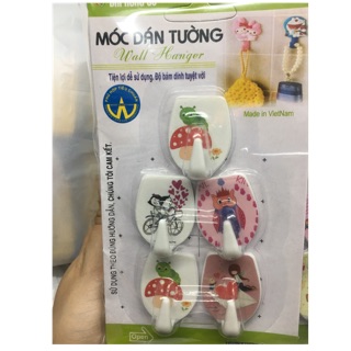 (5cái/1vĩ) Combo 10 vĩ móc dán tường 5 cái nhỏ dahoco
