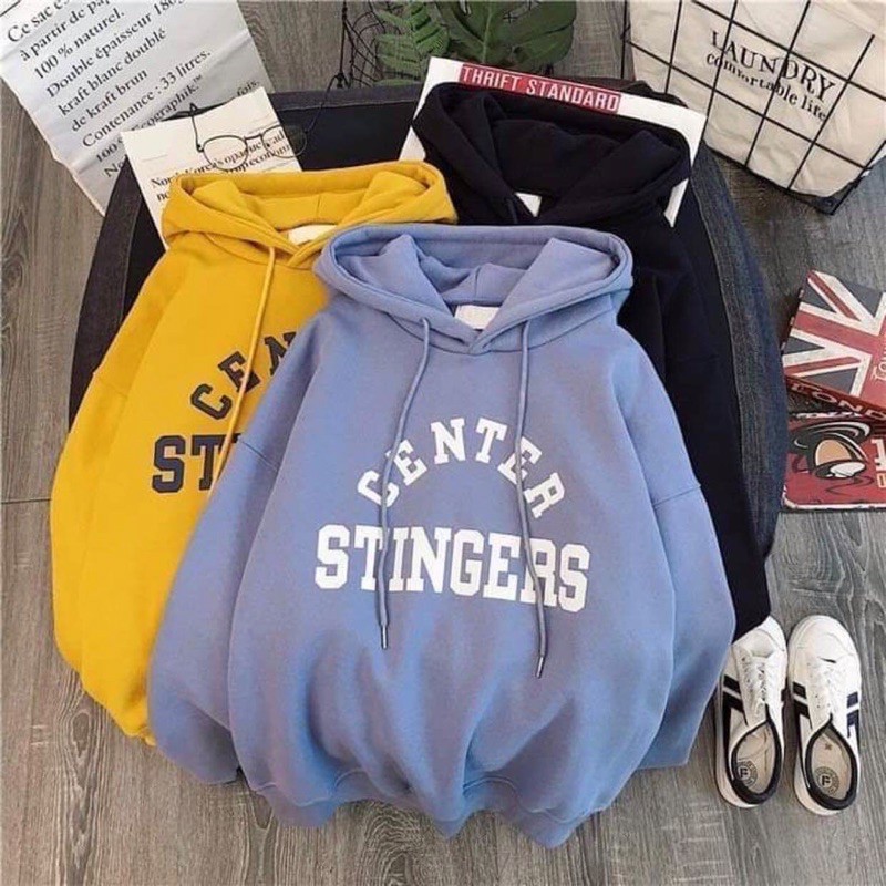 Áo Hoodie nỉ bông in chữ CENTER STINGERS