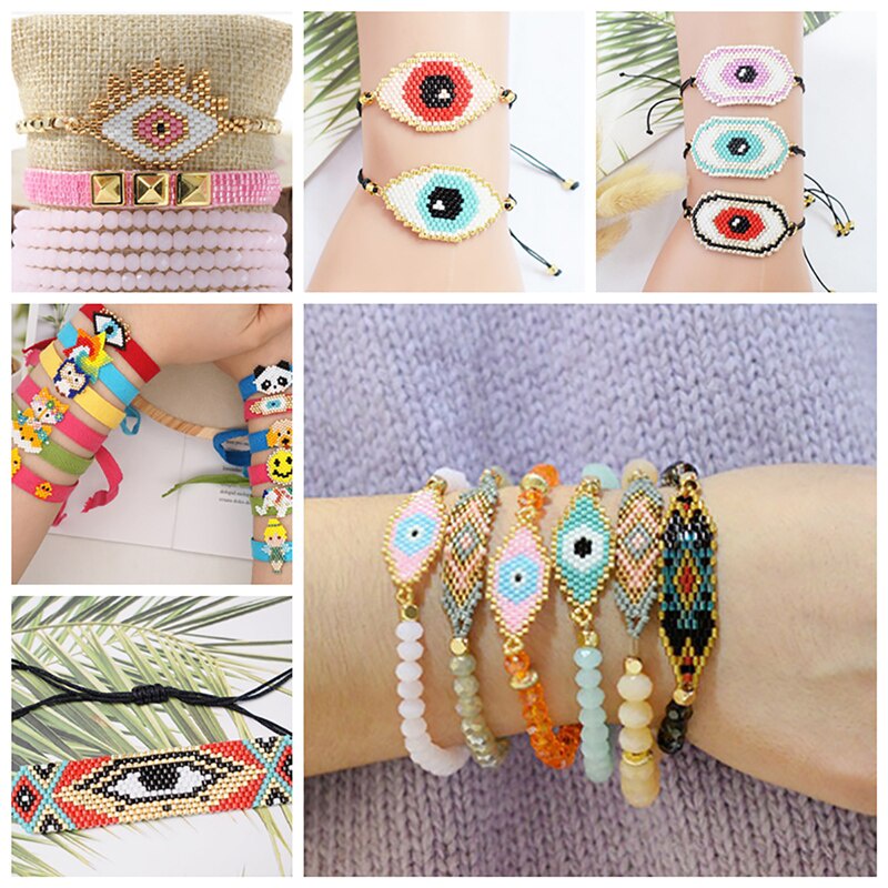 Bộ 1000 hạt thủy tinh nhiều màu sắc dùng làm trang sức phụ kiện thủ công 2mm