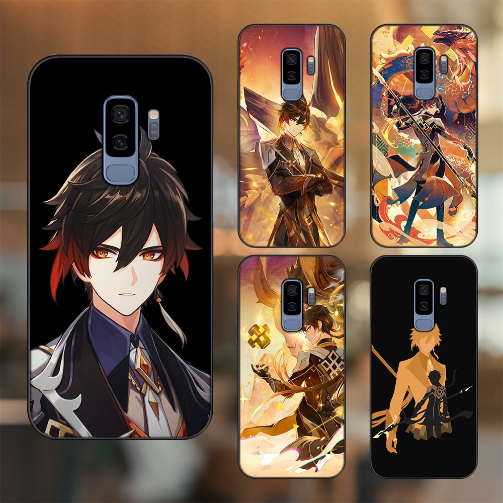 Ốp lưng Samsung S9 Plus viền đen in hình Zhongli Genshin Impact