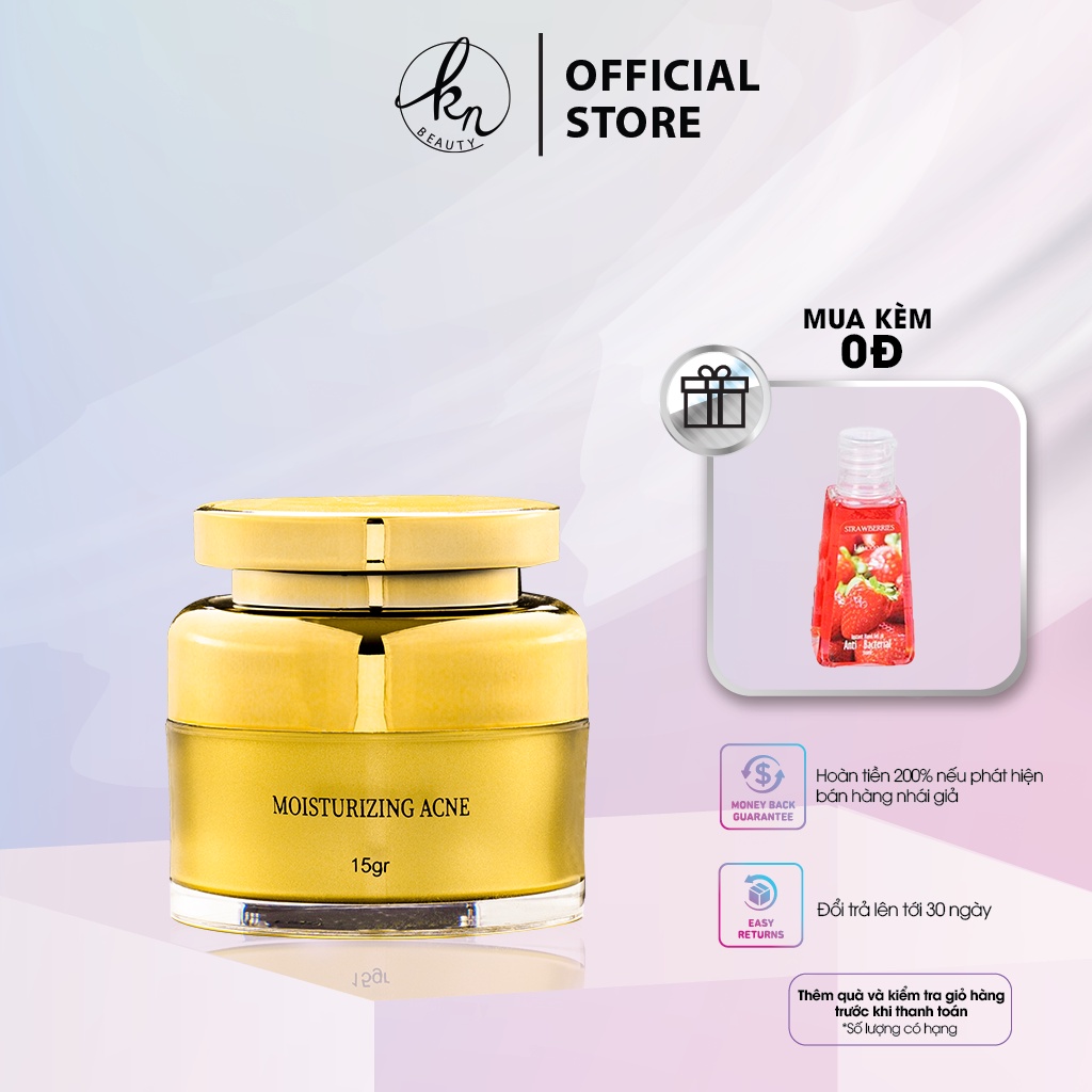 Kem Dưỡng Trắng Ngừa Mụn KN Beauty Acne Cream 15 gram tặng gel rửa tay Lamcosme