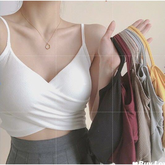 Áo hai dây đan chéo,croptop phong cách hàn quốc - GIN CLOTHING