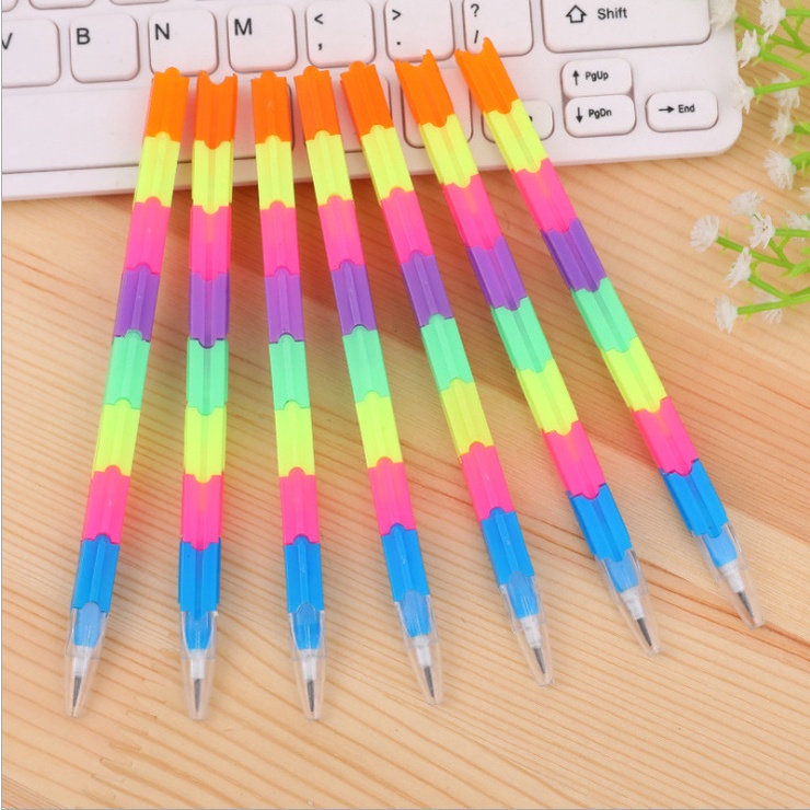 Bút Chì Lắp Ghép 8 Phần Màu Sắc Cầu Vồng Yn0104