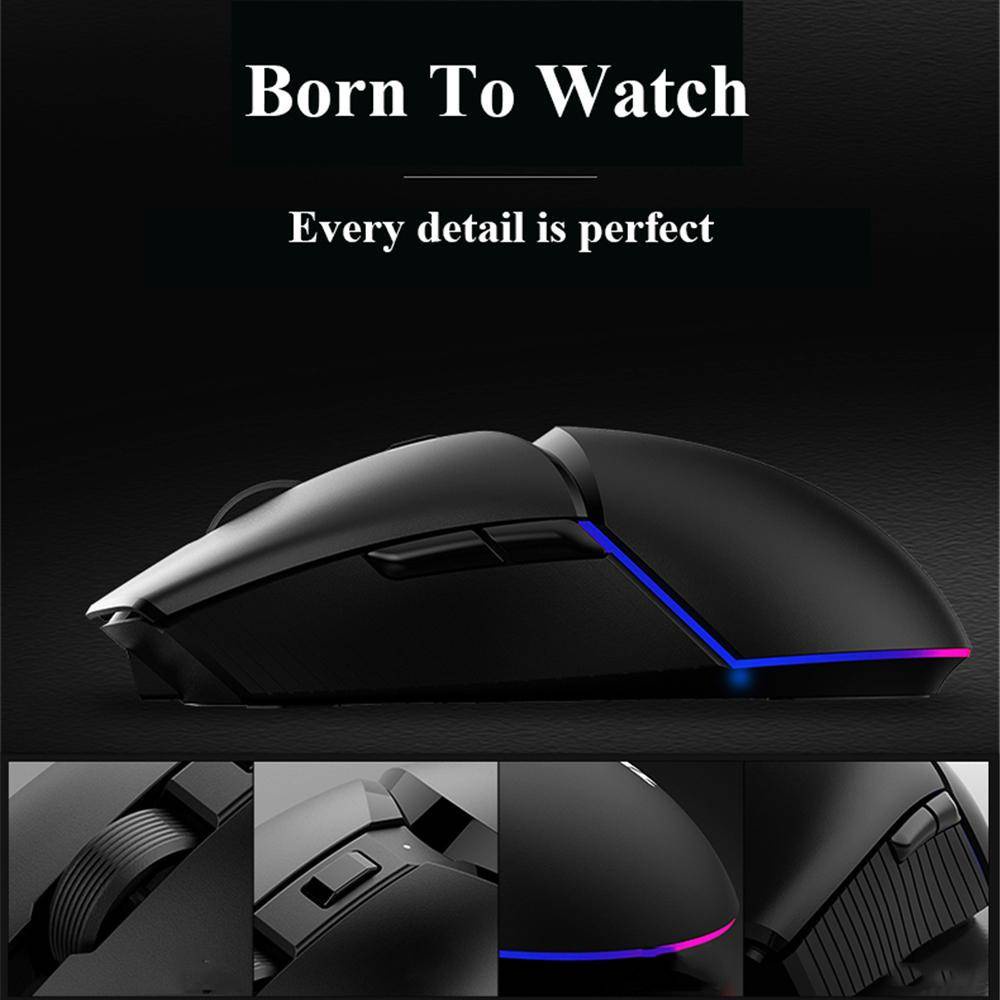 Chuột máy tính không dây i309Pro 2.4G 16000DPI PAW3338 8 nút bấm có đèn LED