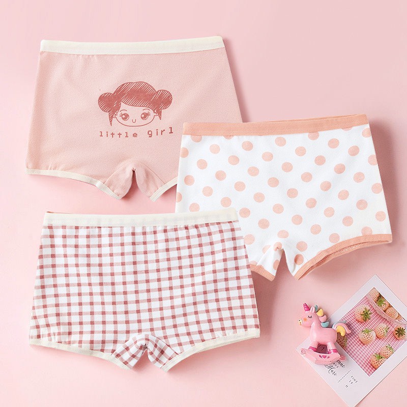 [HCM] Set 6 quần (3 chip đùi và 3 Chip tam giác) Litte Girl cho bé gái từ 9-40kg