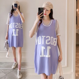 sét váy đầm bầu phong cách Hàn Quốc hợp thời trang hàng quảng châu cao cấp ✅sẵn hàng cả sét tím