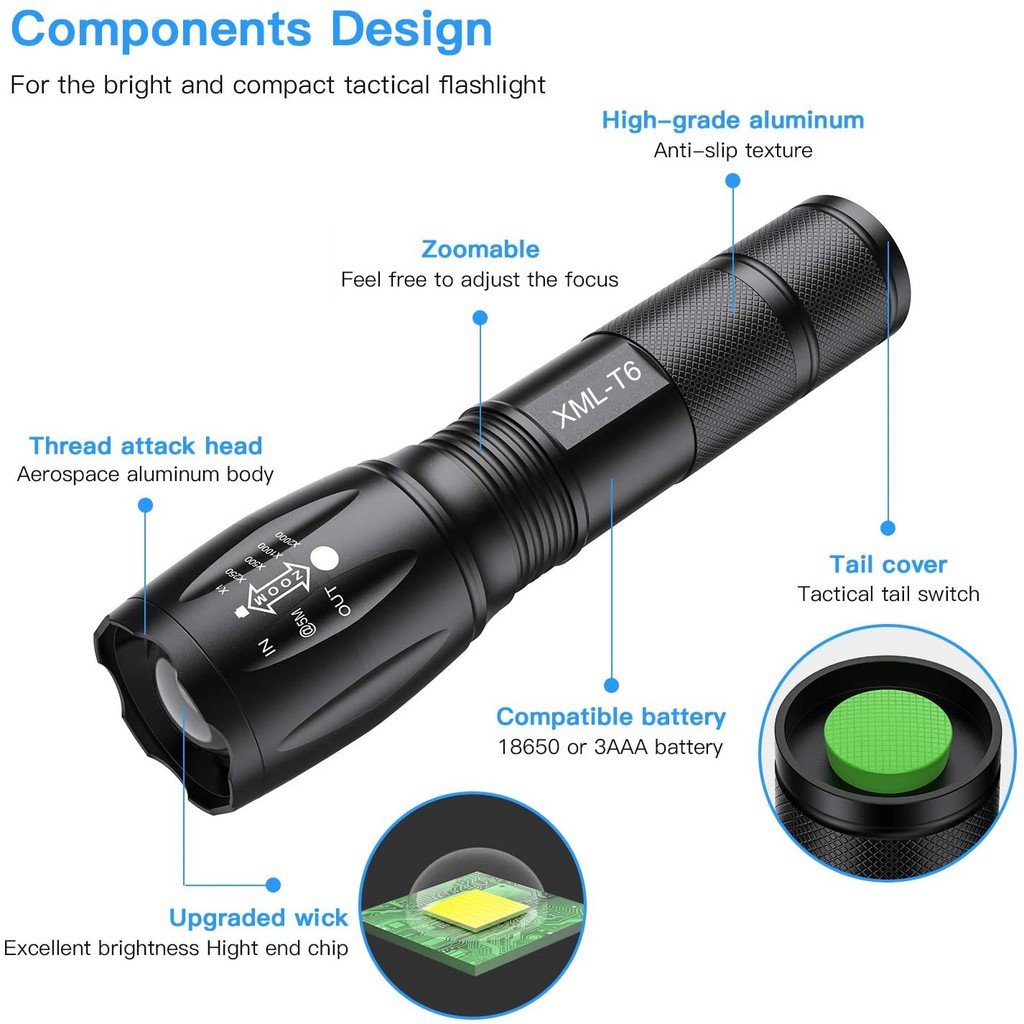Đèn pin XML T6 - Đèn pin siêu sáng - Full box
