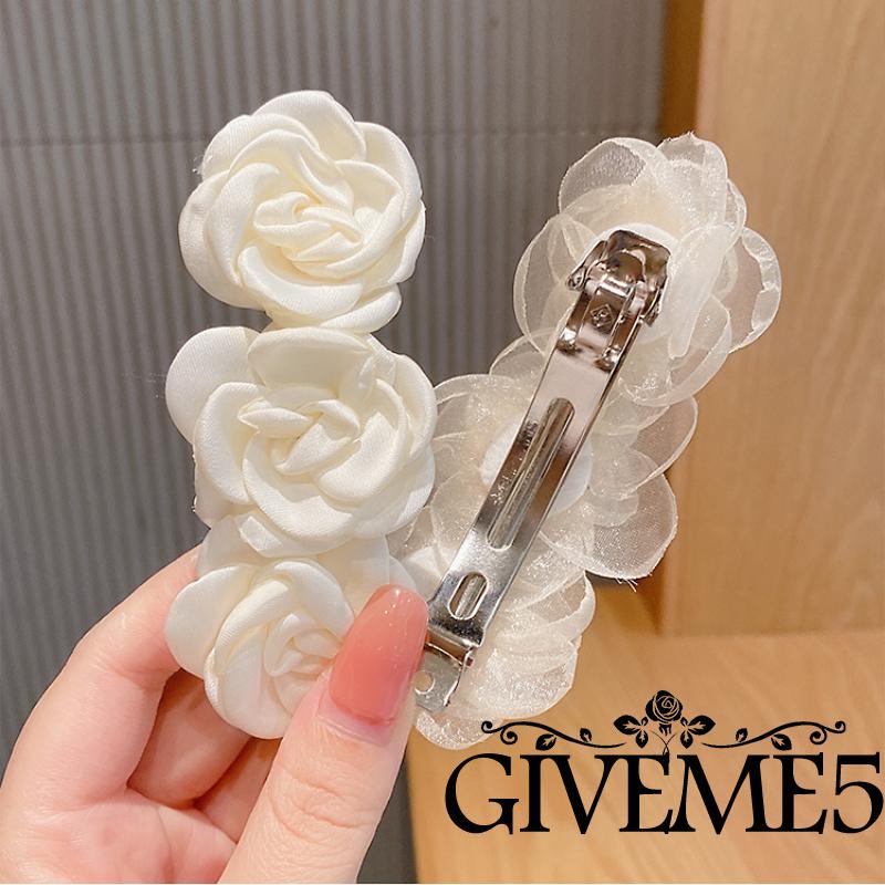 Kẹp tóc hình hoa trà dễ thương cho nữ