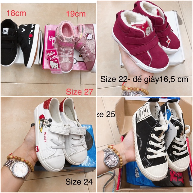 Giày Disney lót lông dư xịn nguyên hộp size 24-37 (ib chọn mẫu)