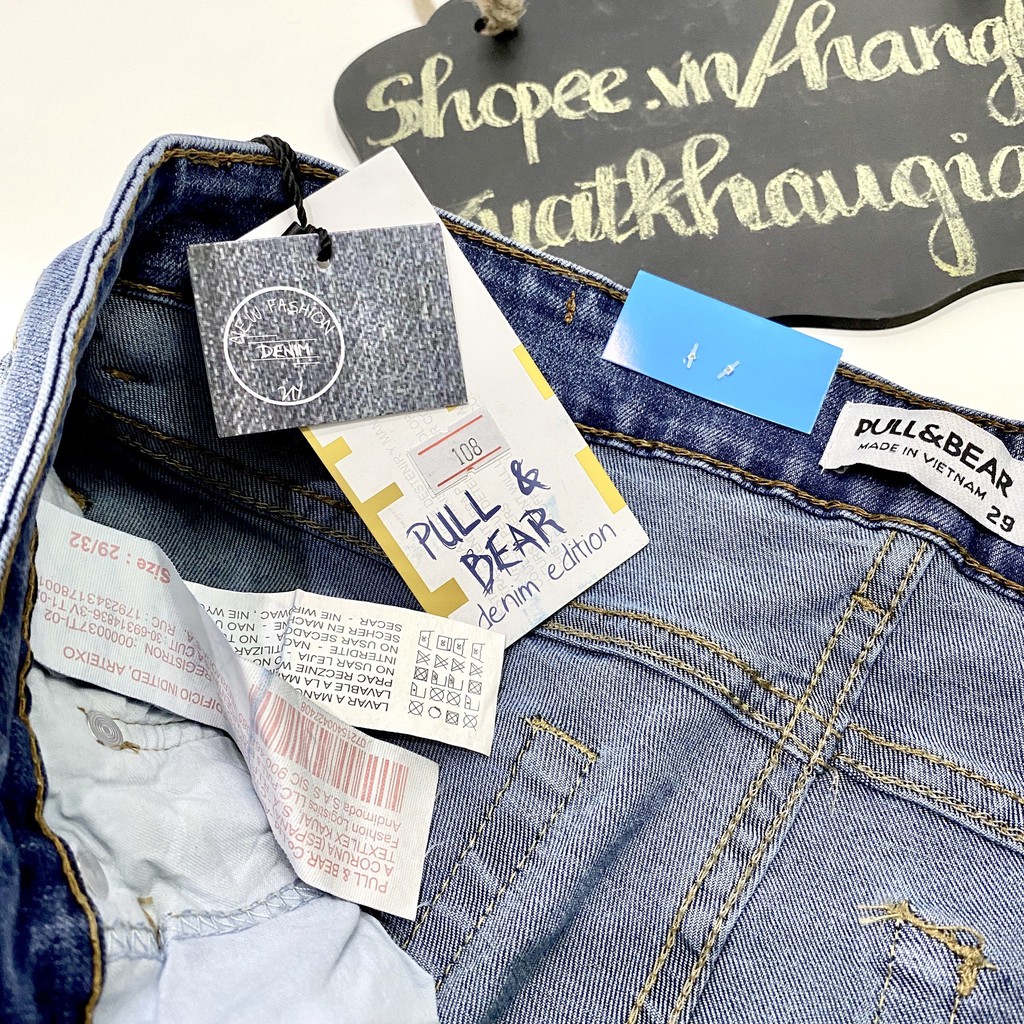 QUẦN JEAN NAM VNXK PULL_BEAR XANH BẠC | BigBuy360 - bigbuy360.vn