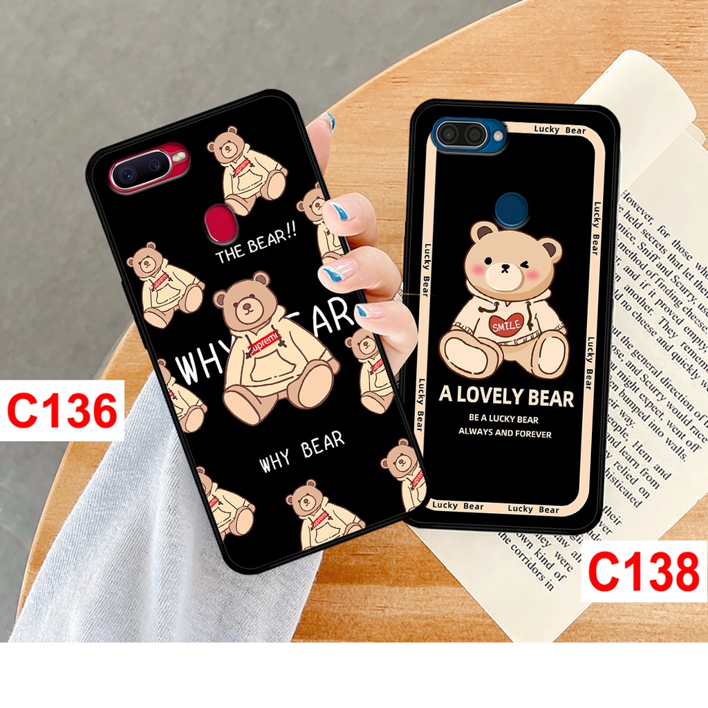 Ốp lưng Oppo A5s - A7 - F9 - A12 in hình gấu bear cute dễ thương.