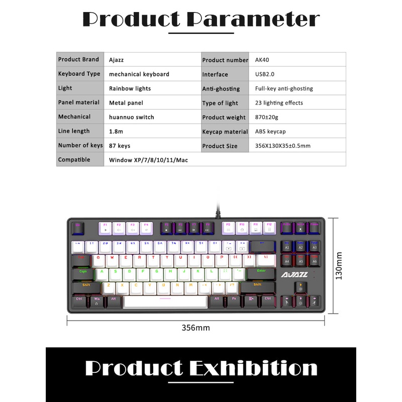Bàn phím cơ Ajazz AK40 chính hãng bảo hành 2 năm