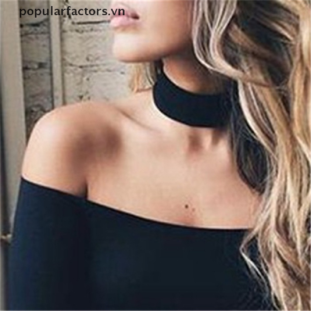 Vòng cổ choker nhung màu đen làm bằng tay phong cách gothic cổ điển
