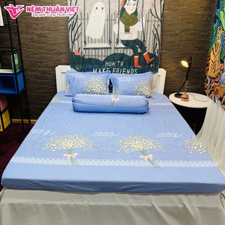 Bộ ga gối 4 món Thuần Việt Cotton Poly Cao cấp - V3