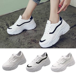 👟👟Women Fashion Cool Sport Outdoor White Solid Shoes High Lace Up Girls Sneaker
