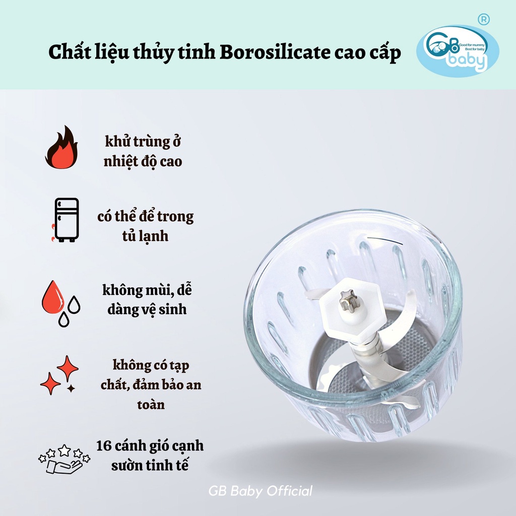 [Gb-Baby Chính Hãng]Máy Xay Cầm Tay 1 Cối Đa Năng Gb Baby Chính Hãng, Xay thịt, cháo, Sinh Tố , tỏi ớt Cho Bé Ăn Dặm (X-