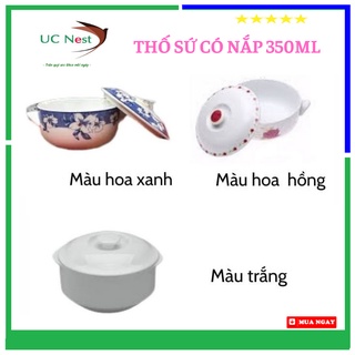 Thố sứ chưng yến có nắp đậy giữ nhiệt tốt - Bát tô có nắp sứ