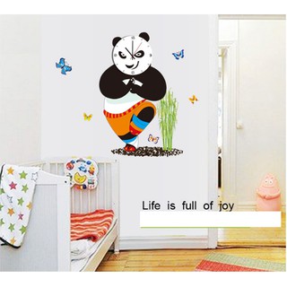 Đồng hồ gấu trúc kèm decal trang trí