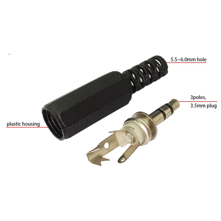 Jack 3.5 Stereo Hàn ND-ST01 Giá Tốt - Jack 3.5mm Vỏ PVC, Lõi Hợp Kim - Jack Cắm Tai Nghe Lỗi 1 Đổi 1 Trong 7 Ngày