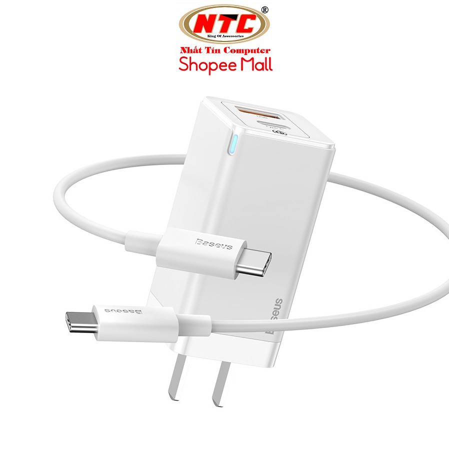 Bộ sạc nhanh kèm cáp TypeC to TypeC Baseus CCGAN45UC GaN Mini 45W Hỗ trợ PD/QC3.0/ BPS/ SCP/ FCP/ AFC Multi