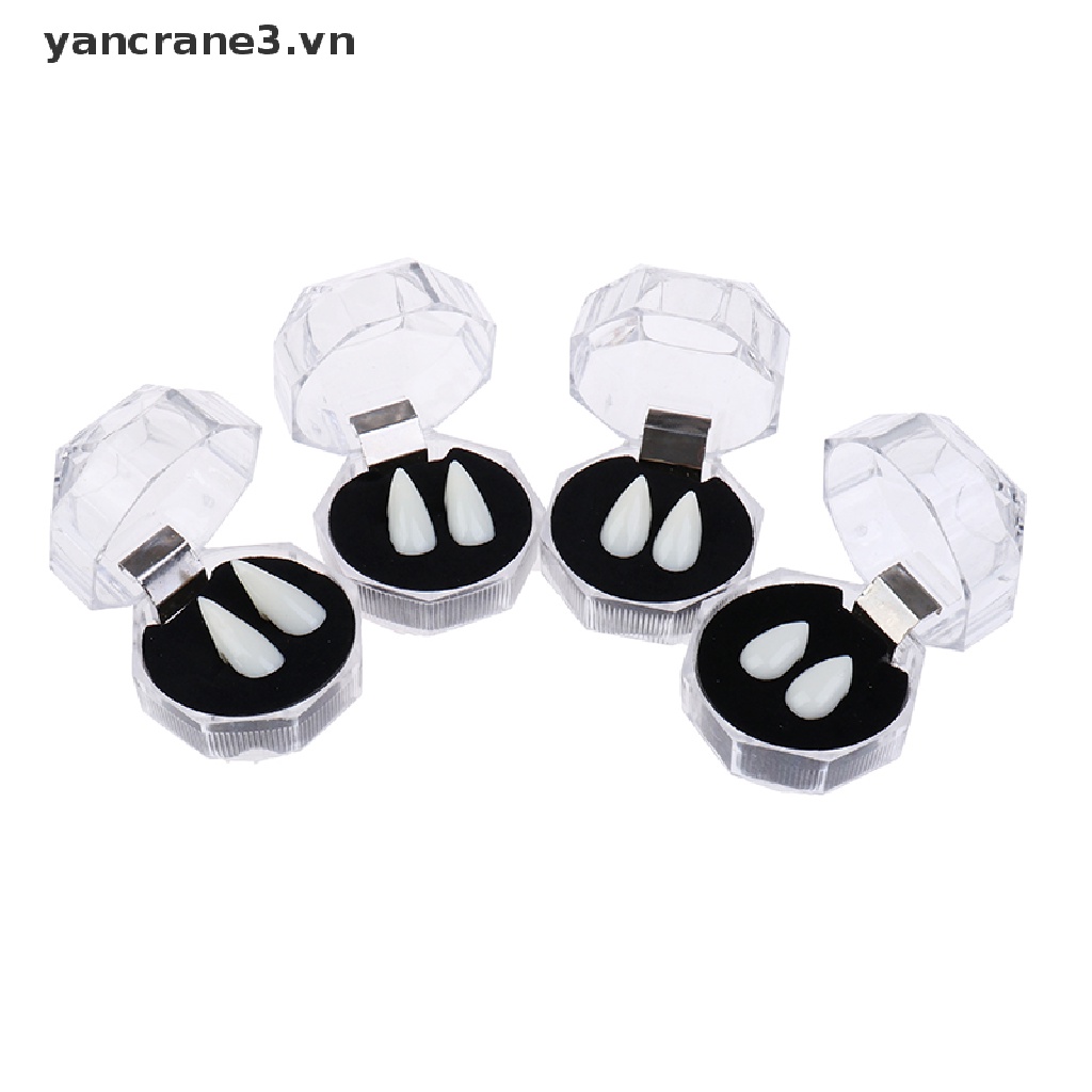 1 Cặp Răng Nanh Giả Hóa Trang Ma Cà Rồng / Zombie Bằng Nhựa Resin {yancrane3.vn}