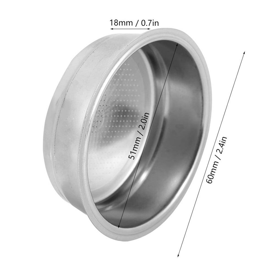 Giỏ lọc đơn 1 lớp 51mm cho máy pha Espresso Delonghi