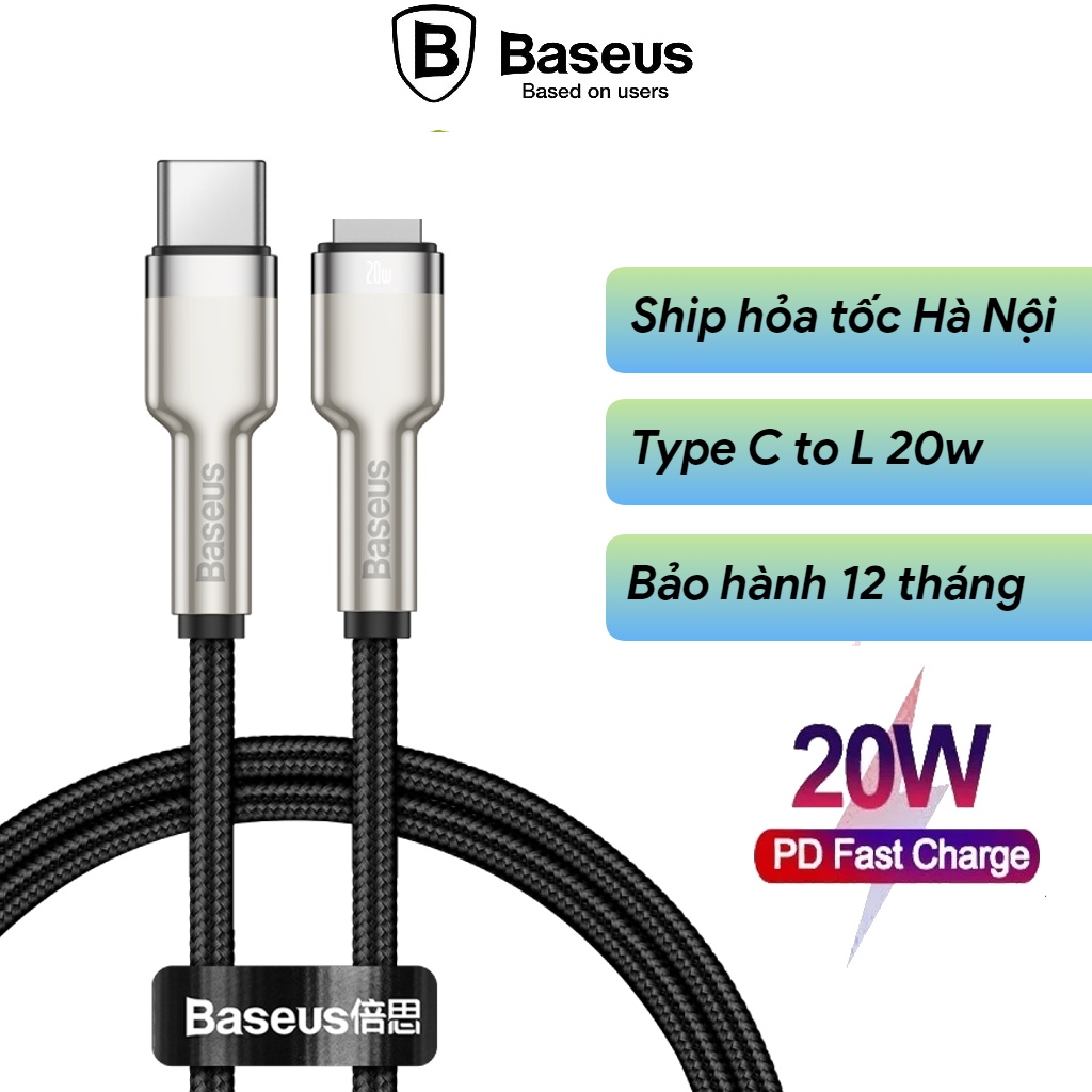 Cáp sạc nhanh IP- Dây sạc PD 20 Baseus-Type C to-Hỗ trợ sạc nhanh cho IP- An Toàn-Siêu Bền