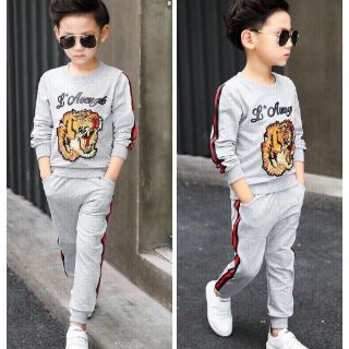 Bộ coton bé trai in cọp