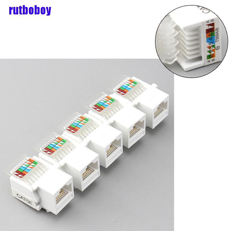 [Rut] 10Pcs RJ45 CAT5e Ethernet Network Keystone JackClip Module Wall Plug Connector bot