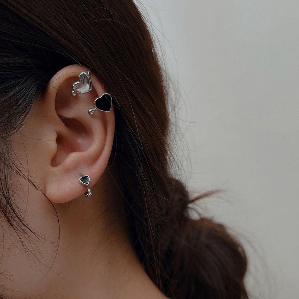 Khuyên Kẹp Vành Tai Không Xỏ Lỗ Bằng Đồng Hình Trái Tim Phong Cách Punk Dành Cho Nữ