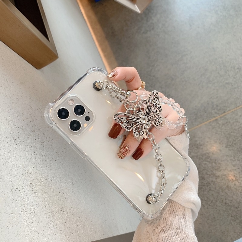 Ốp Điện Thoại Họa Tiết Bươm Bướm Kèm Dây Đeo Cho Samsung Note 20 S20 S8 S9 Plus A12 A22 A32 4G 5G A30 A50S A71 A20S A02S