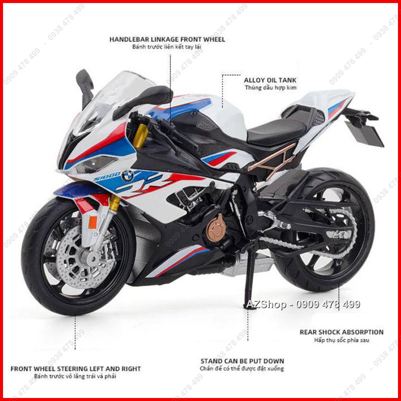 Xe Mô Hình Siêu Moto BMW S1000RR - Tỉ Lệ 1:12
