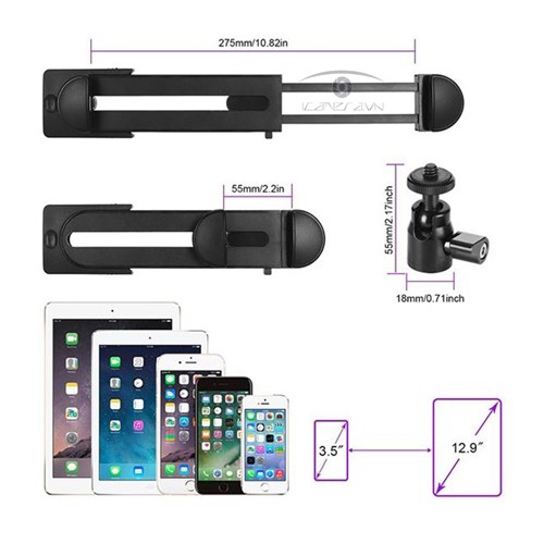 Gá kẹp iPad Air Pro Mini lên tripod/ chân máy quay Ulanzi UL-08, phụ kiện quay phim/chụp ảnh cho IPAD