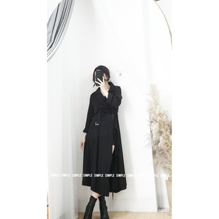 Váy cổ vest xẻ