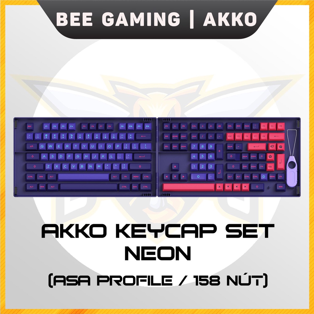 Bộ Keycap AKKO Neon (PBT DoubleShot, ASA profile, 158 nút)