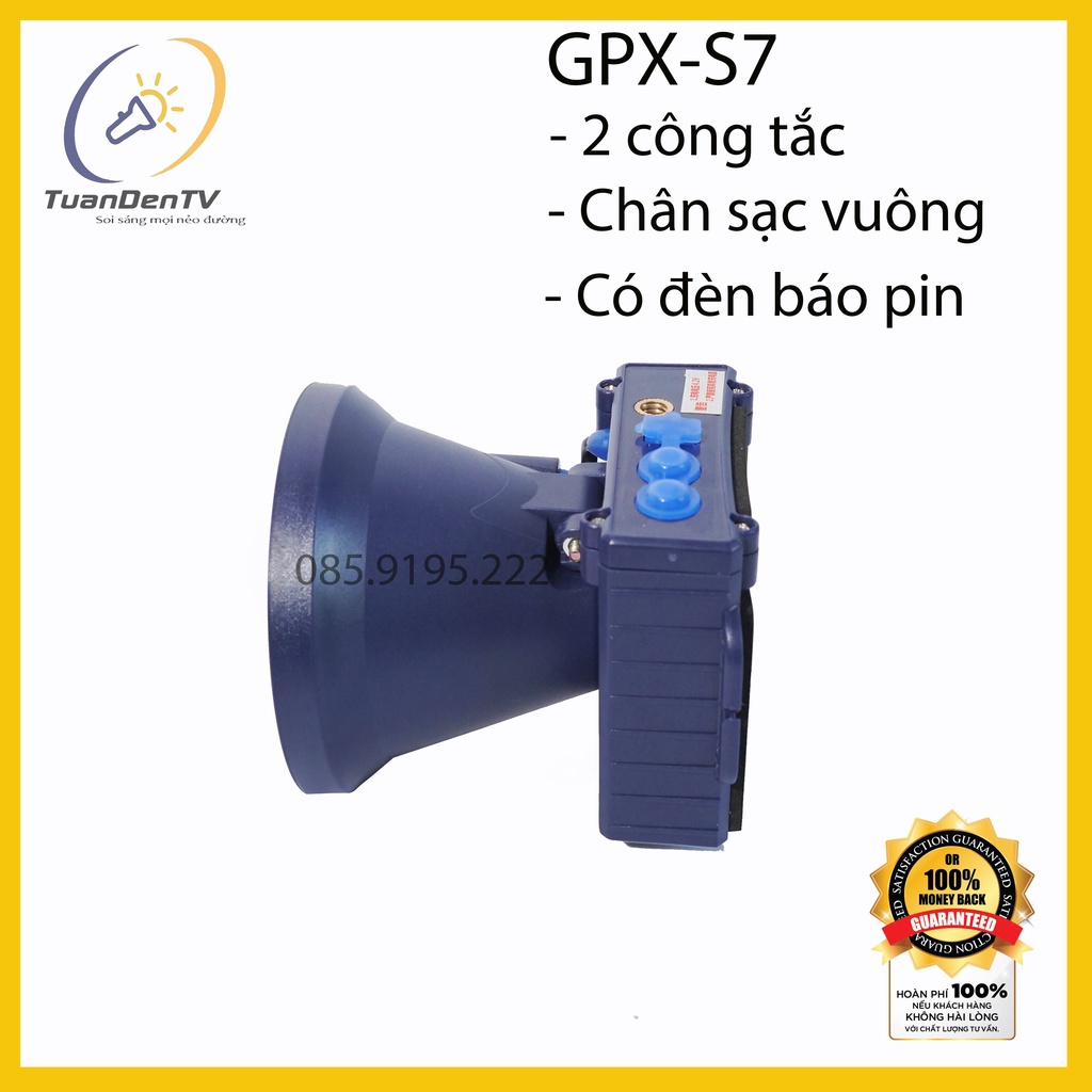 Đèn Đội Đầu Siêu Sáng GPX-S7 200W Chiếu Sáng Liên Tục 10H