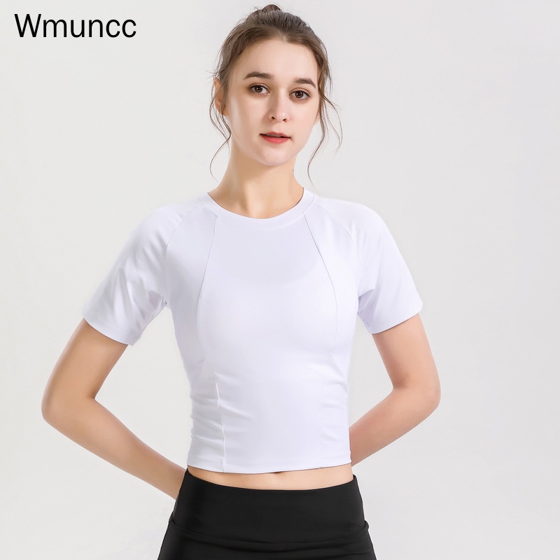 Wmuncc Áo Thun Lưới Tay Ngắn Co Giãn Thoáng Khí Nhanh Khô Dành Cho Nữ Tập Thể Thao