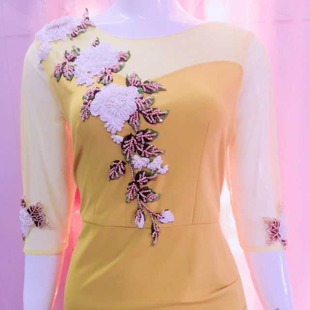 đầm trung niên cao cấp , thiết kế sang trọng , phối hoa, big size