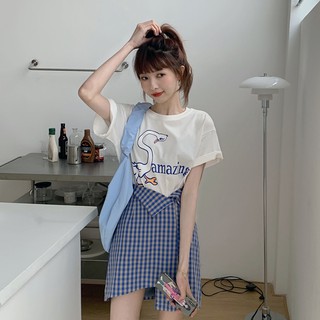 Order chân váy kẻ caro lệch vạt
