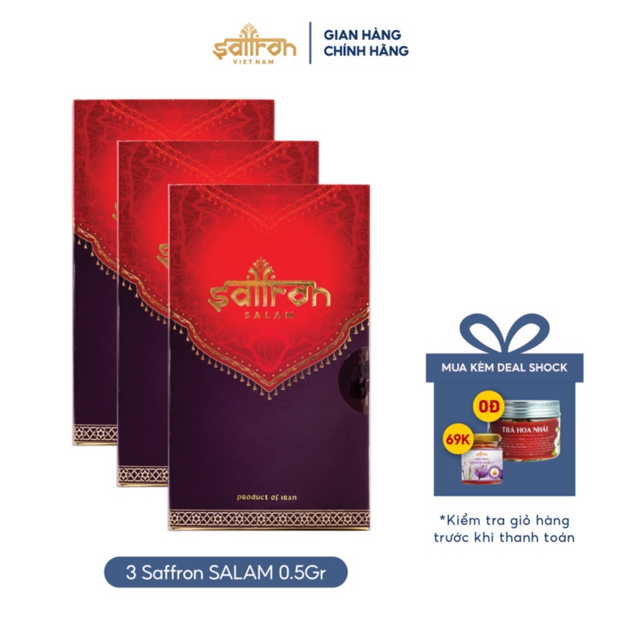 Nhụy Hoa Nghệ Tây Saffron Salam 3 hộp 0.5Gram/hộp