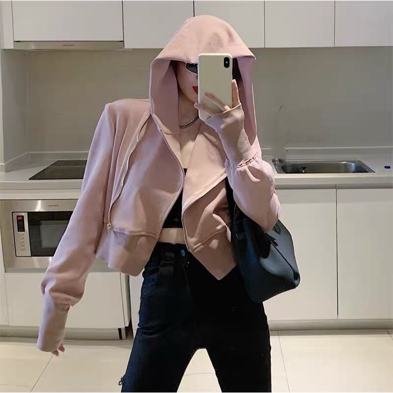 Áo Khoác Croptop Ôm Eo Dây Kéo Chéo Hai Bên Độc✨ | BigBuy360 - bigbuy360.vn