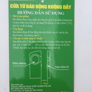 Cửa Từ Báo Động Không Dây
