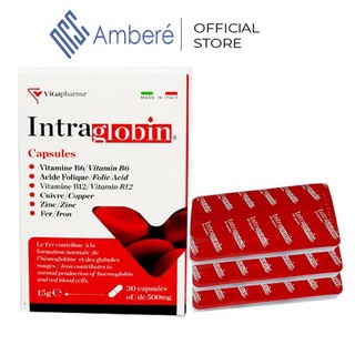 Viên uống bổ sắt INTRAGLOBIN BRAUER bổ máu ngừa thiếu máu cho bà bầu bổ sung vitamin và dha cho bé sắt 30 viên