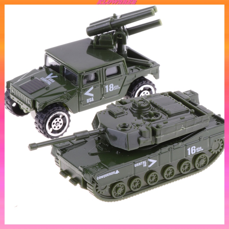 [KLOWARE2]6 in 1 Assorted 1/87 Metal   Vehicle Model Kids Tank Jeep Army Toys